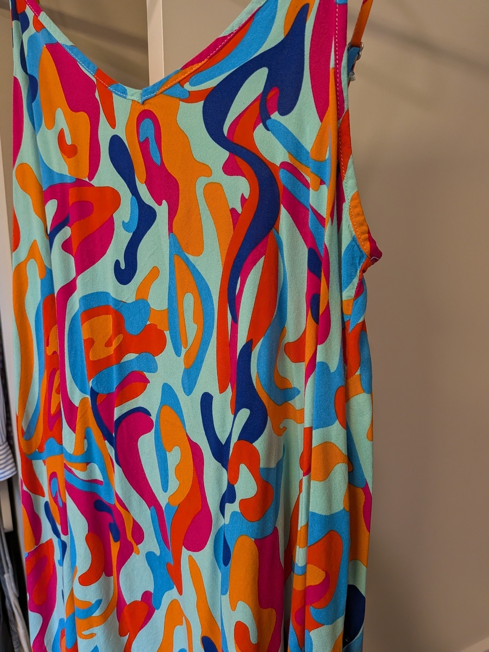 Love By Design Vibrant Swirl Maxi Dress - Orange Blue Pink Cream